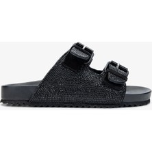 Valmenti Riviera Kadın Siyah Deri Terlik 312 8524 Bn Trlk Y24