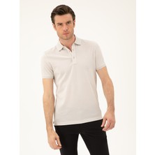 Cacharel Erkek Açık Gri Slim Fit Polo Yaka Merserize T-shirt 50284769-VR001