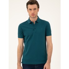 Cacharel Erkek Zümrüt Slim Fit Polo Yaka Merserize T-shirt 50284769-VR055