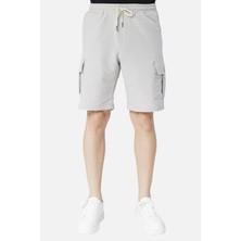 Cedy Denim Beli Lastikli Kargo Cepli Standart Fit Bağcıklı Erkek Şort C360
