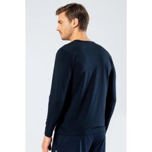 Cacharel Erkek Uzunkol V Yaka T-Shirt, %95 Pamuk %5 Elestan