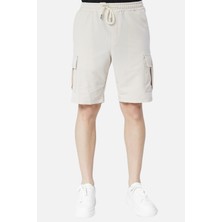 Cedy Denim Beli Lastikli Kargo Cepli Standart Fit Bağcıklı Erkek Şort C360