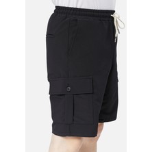 Cedy Denim Beli Lastikli Kargo Cepli Standart Fit Bağcıklı Erkek Şort C360