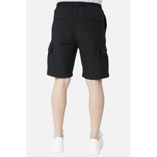 Cedy Denim Beli Lastikli Kargo Cepli Standart Fit Bağcıklı Erkek Şort C360