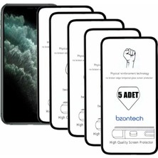 Bzontech iPhone 11 Pro Max ile Uyumlu Ekran Koruyucu Tam Kaplayan 5li Set