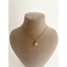 İfeelfree Incili Istiridye Çelik Kolye - Gold