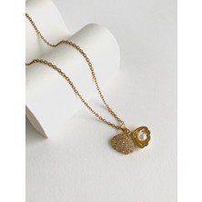 İfeelfree Incili Istiridye Çelik Kolye - Gold