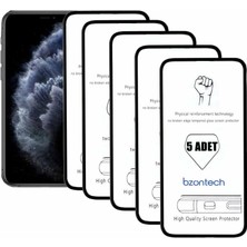 Bzontech iPhone 11 Pro ile Uyumlu Ekran Koruyucu Tam Kaplayan 5li Set