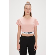 Della Pembe Baskılı Kadın Tişört