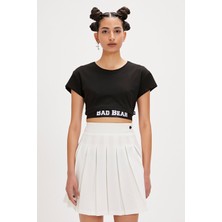 Bad Bear Della Siyah Baskılı Kadın Tişört