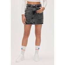 Bad Bear Vendy Siyah Denim Etek