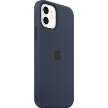 Soft Store TR iPhone 15 Pro Max Uyumlu Koyu Lacivert Renk Logolu Lansman Içi Kadife Silikon Kılıf