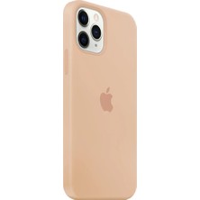 Soft Store TR iPhone 11 Uyumlu Gül Kurusu Rengi Logolu Lansman Içi Kadife Silikon Kılıf