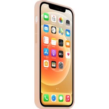 Soft Store TR iPhone 11 Uyumlu Gül Kurusu Rengi Logolu Lansman Içi Kadife Silikon Kılıf