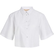 Jack & Jones Kadın Crop Keten Gömlek - Lulu
