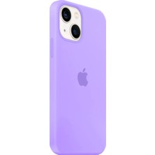 Soft Store TR iPhone 13 Uyumlu Lila Renk Logolu Lansman Içi Kadife Silikon Kılıf