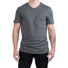 Toytex Unisex V Yaka Regular Fit Casual Basic T-Shirt