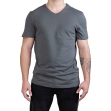 Toytex Unisex V Yaka Regular Fit Casual Basic T-Shirt