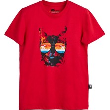 Bad Bear Manx Kırmızı Baskılı Çocuk Tişört