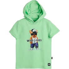 Bad Bear Mood Yeşil Çocuk Baskılı Hoodie Sweatshirt