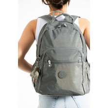 Unisex Suya Dayanıklı Krinkıl Kumaş Çok Gözlü Büyük  Boy Laptop Okul ve Sırt Çantası