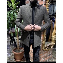 Retro Park Erkek Dik Yaka Hakim Yaka Erkek Kaşe Mont Ceket Palto Kaban Blazer Kesimtrençkot