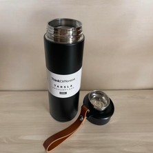 Tarantula Modern Çift Vakum Yalıtımlı Yandan Deri Tutacaklı Siyah Sıcak/soğuk 450 ml Günlük, Hediyelik Termos