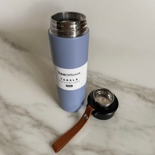 Tarantula Modern Çift Vakum Yalıtımlı Yandan Deri Tutacaklı Lila Sıcak/soğuk 450 ml Günlük, Hediyelik Termos
