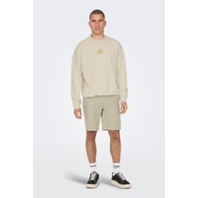Jack & Jones Onsmark 0011 Cotton Lınen Shorts Noos Bej