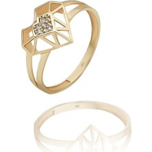 İzgi Kuyumculuk Taşlı Kalp Yüzük