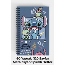 Anime Marketi Stitch Temalı A5 Spiralli Sert Kapak Defter 120 Yaprak