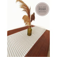 Home Art Atelier Hand Made Sütlü Kahve Çizgili Büyük Runner - 50 x 200