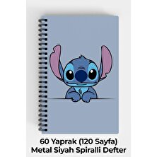 Anime Marketi Stitch Temalı A5 Spiralli Sert Kapak Defter 120 Yaprak