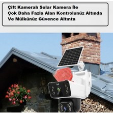 Wificam 4g Çift Kameralı Sirenli Hareket Takipli Sim Kart Ile Çalışan Solar Kamera