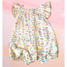 Babydola Balık Desenli Kız Bebek Tulum