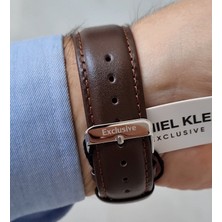 Daniel Klein Exclusive Tüm Fonksiyonları Aktif, Takvimli, Kahverengi Deri Kayışlı Erkek Kol Saati