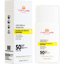 The Flare Health Care Yeni Nesil Filtreli - Leke Karşıtı Yüksek Korumalı 50 Spf+ Yüz Güneş Kremi Tüm Ciltler İçin 50 ml