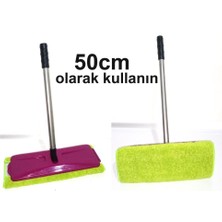 abnturk Kıskaçlı 6 Fırçalı Gırgır ile Mikrofiber Paspaslı Silme Mopu Metal Saplı Yer Duvar Fayans Silme Mopu