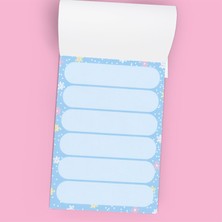 Grdall 1 Adet - A6 Ebatta Üstten Tutkallı Not - Tutkallı Bloknot - Desenli Notluk - Notepad
