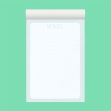 Grdall 1 Adet - A6 Ebatta Üstten Tutkallı Not - Tutkallı Bloknot - Desenli Notluk - Notepad