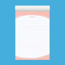 Grdall 1 Adet - A6 Ebatta Üstten Tutkallı Not - Tutkallı Bloknot - Desenli Notluk - Notepad