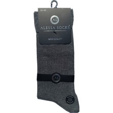 Alessa Socks Bambu Çorap Burun Dikişsiz Garson Boy 38-40 6 Çift Düz Gri Renk