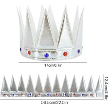 KENPAZAR Soydoğan Gümüş Renk Eva Yumuşak Kral Kraliyet Tacı Yetişkin Çocuk Uyumlu 55 cm