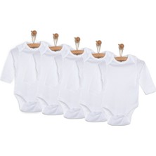 HelloBaby 5li Beyaz Body Uzun Kol Unisex