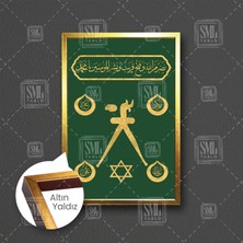 SML Tablo Barbaros Hayrettin Paşa Sancağı Efsane Denizci Çerçeveli Dikey Kanvas Tablo