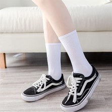 Sockingen 4lü Beyaz Siyah Çizgili Düz Karışık Tenis Çorap - Unisex