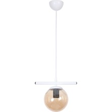 Fer Avize Ekobe Modern Tasarım Cafe - Mutfak - Salon - Hol Beyaz Renk Camlı Tekli Avize