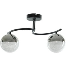 Fer Avize Fuji Modern Dekoratif Siyah Renk Salon - Mutfak - Yatak Odası 2 Li LED Avize