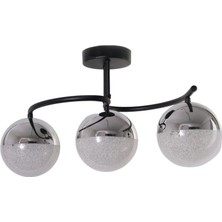 Fer Avize Fuji Modern Dekoratif Siyah Renk Salon - Mutfak - Yatak Odası 3 Lü LED Avize