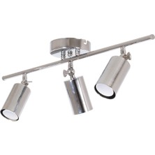 Fer Avize Spoti Modern Tasarım Krom Renk (Beyaz Işık) Spot Ledli Sıralı Cafe - Mutfak 3 Lü Avize